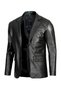 2025 Men's Khaki Blazer Leather Jacket