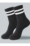 Unisex Cotton Half Socks Hoop Black Tennis Socks Hoop 6 Pack Comfortable and Stylish - 2