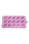 15-Cavity 3D Heart Shape Silicone Cookie Mold, Pink Silicone Mould - 2