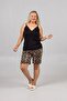 Plus Size Pajama Set with Leopard Shorts: Complete Your Chic with Black Top - 4