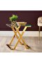 Gold Side Table for Living Room Furniture, 40cm Tempered Glass Top End Table, Sofa Tab