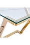 Gold Side Table for Living Room Furniture, 40cm Tempered Glass Top End Table, Sofa Tab - 6