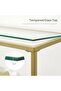 FFD Modern Gold Console Table, 3‑Tier Tempered Glass Entryway Sofa Table – Metal Frame, - 6