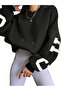 Unisex Large Size Chicago Printed Hooded Oversize Sweatshirt Hoodie - 2
