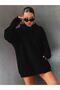 Plus Size Hooded Happy Text Design Printed Unisex Sweatshirt - 4
