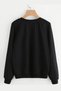 Kids Oversize Black Meov Cat Printed Sweatshirt - 2