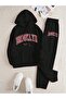 Unisex Men's Women's Brooklyn Printed Oversize 3 Thread Hooded Tracksuit Set - 4