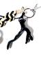 Unisex Handmade Paracord Knitted Wooden Bead and Metal Detailed Bag Charm Keychain - 6