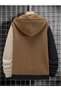 Pieced 3 Color Deer Detail Printed 3 Thread Cover. Pocketed Sweatshirt/Hoodie - 2