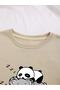 Unisex Sleeping Koala Panda Printed 3 Thread Oversize Crew Neck Sweatshirt - 4