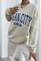 Crew Neck Ocean City Maryland (dark blue) Printed Sweatshirt Gray Melange - 4