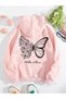 Children's Butterfly Flower Oversize Winter Hooded Sweatshirt Hoodie