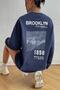 Plus Size Brooklyn1898 Back Back Printed 3 thread Crew Neck Sweatshirt - 5