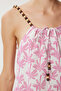 Bead Detailed Patterned Linen Blouse Lfh0006 Stone Pink - 3