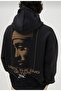 Plus Size Hooded Black 'tupac' (front left-back) Printed Sweatshirt - 2