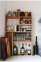 Wooden Spice Rack Countertop Decorative Kitchen Shelf Natural - 2