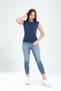 90% Cotton 10% Lycra Body Fitting Slim Fit Crew Neck Soft Touch Women's T-Shirt - 3