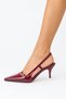 Heeled Women's Burgundy Patent Leather Buckle Pointed Stiletto - 4