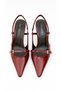 Heeled Women's Burgundy Patent Leather Buckle Pointed Stiletto - 6