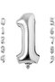1 Year Old Silver Foil Balloon 34 Inches (76-82 cm)