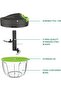 Cred Quick Pull Chopper and Food Processor with Storage Lid and Non slip Base, 3 Stainless Steel Bla - 3