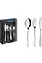Stainless Steel Tableware Set with Steak Knife, 24 Pieces, Glossy Finish