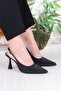 042-363 Fls Stone Printed Closed Front Open Back Heeled Women's Shoes