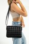 1357 Quilted Pattern Plain Skin Leather Women's Cross-Body Shoulder Bag - 2