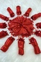Red Halay Handkerchief, Bridal Handkerchief, Sequined Halay Handkerchief 5 Pieces, Wedding Henna Circumcision Engagement