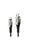 Cablu de încărcare rapidă, conector USB Type-C, textil, 3m, negru