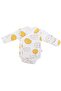 Newborn Baby Cotton Gloves Teddy Bear Pattern Long Sleeve Double Breasted Badi 4-Piece Bodysuit Set - 3