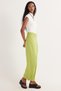 Women's Standard Fit Wide Leg Green Double Pants - 4