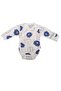 Newborn Baby Cotton Gloves Teddy Bear Pattern Long Sleeve Double Breasted Badi 3-Piece Bodysuit Set - 2
