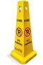 No Parking Safety Cone, Yellow Traffic Cone with Warning Symbol, Heavy-Duty Construction, Hi - 6