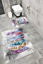 Water Resistant Digital Printed Bath Mat Set with Non-Slip Base