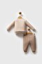 U.S. Polo Assn. Beige Baby Boy 100% Cotton Waffle Fabric Bottom Top Set - 4