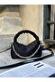 Black Women's Chain Drawstring Handle Hand and Shoulder Bag - 4