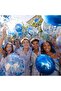 Blue Pearlescent 10 Pcs Metallic Transparent Balloon Premium 2 Pack Balloon Flake - 4