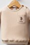 U.S. Polo Assn. Beige Baby Boy 100% Cotton Waffle Fabric Bottom Top Set - 2