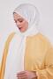 Off White Abstract Leaf Pattern Jacquard Capri Shawl - 3