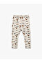 Dinosaur Printed Tie Waist Cotton High Waist Leggings