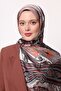 Dark Beige Border Pattern Indian Silk Shawl - 3