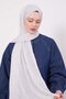 Silver Abstract Tulip Pattern Jacquard Capri Shawl - 2