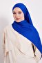 Cobalt Blue Paperclip Pattern Blue Jacquard Shawl - 2