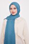 Moss Green Stick Pattern Blue Jacquard Shawl - 3