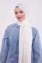 Off White Crystal Pattern Jacquard Capri Shawl - 3