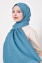 Moss Green Stick Pattern Blue Jacquard Shawl