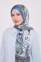 Indigo Mixed Desenal Indian Silk Shawl - 3