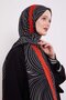 Black-Red Tropical Cotton Shawl - 2