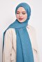 Moss Green Stick Pattern Blue Jacquard Shawl - 2